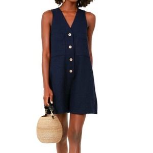 Pomander Place Nyla Tweed Romper Button Down Sleeveless